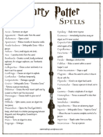 Harry Potter Spell List Edited