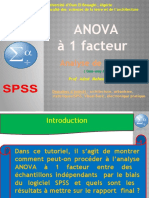 ANOVA A 1 Facteur Analyse de Variance On