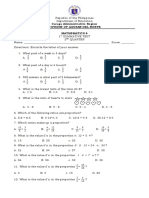 Mathematics 6 - 2nd Quarter 1st Summative