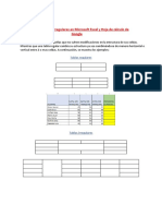 Tablas Regulares e Irregulares Excel Sheets