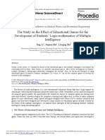 The Study On The Effect of Educational Games For The Development of Students' Logic-Mathematics of Multiple Intelligence