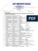 Mapeh 7 Fourth Quarter Test