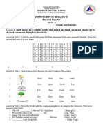 Week 6 Name: - Grade and Section: - Lesson 6: Spell One-To-Two Syllable Words With Initial and Final Consonant Blends (PL, TR