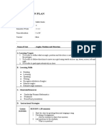 Math Lesson Plan: Name of Unit: Angles, Position and Direction