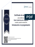 Programación Certificado