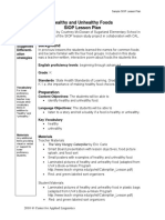 Healthy and Unhealthy Foods SIOP Lesson Plan: Background