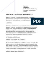 Solicito Rehabilitación y Cancelación de Antecedentes Penales