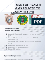 Department of Health Programs Related To Family Health