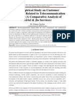 An Empirical Study On Customer Satisfaction Related To Telecommunication Services - (A Comparative Analysis of Airtel & Jio Services)