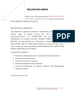 DECLARACIÓN JURADA ELECTRÓNICO o TELECOMUNICACIONES