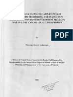 Muronga - Factors Influencing The Application of Participatory Monitoring and Evaluation Approach of Managing Development Projects