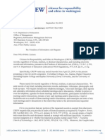 FOIA Request: CREW: Department of Education: Regarding For-Profit Education Companies: 9/30/10