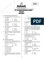 Concept Strengthening Sheet CSS-07 Physics: Regd. Office:Aakash Tower, 8, Pusa Road, New Delhi-110005, Ph.011-47623456