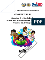 Cookery NC Ii Quarter 3 - Module 4: Store and Reconstitute Stocks, Sauces and Soups