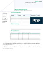 Project Progress Report Template