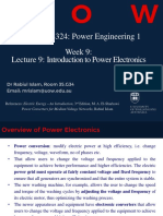 ECTE324/8324: Power Engineering 1 Week 9: Lecture 9: Introduction To Power Electronics