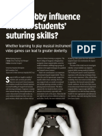 Can A Hobby Influence Medical Students' Suturing Skills?