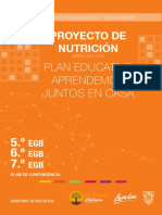 Proyecto de Nutrición: Plan Educativo Aprendemos Juntos en Casa