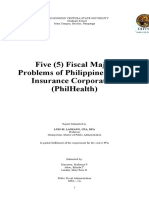 Five (5) Fiscal Major Problems of Philippine Health Insurance Corporation (Philhealth)