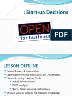 Week 4 - Business Start-Up Decisions