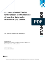 IEEE STD 937™-2019 - IEEE Recommended Practice For Installation and Maintenance of Lead-Acid Batteries For Photovoltaic (PV) Systems