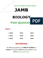 Jamb Biology Past Questions