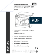 Loss of Mains Relay Type LMR-122D: Installation and Start Up Instructions