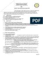 Mabalacat City College Institute of Business Education: 1. What Is Organizational Behavior?