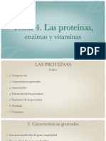 Tema 4. Las Proteínas, Enzimas y Vitaminas