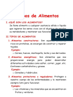 4° Clase - Tipos de Alimentos I