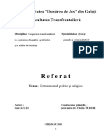 Referat Extremismul Politic Și Religios Ion Gulei