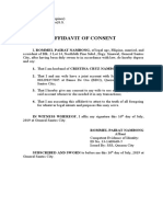 Affidavit of CONSENT-savings Account