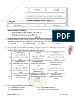 Second Semester Examination - July 2021: Biology Grade 7