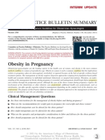 Acog Practice Bulletin Summary: Obesity in Pregnancy