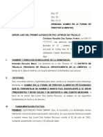 Demanda Cambio en La Forma de Prestar Alimentos