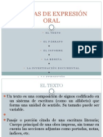 Formas de Expresión Oral