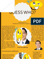 Guess Who?: Cgap Module No. 2 Prepared By: Fiona Anne O. Eusebio, Shs T2