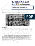 WORKSHEET-WEEK 8: Dharmic Religion: HINDUISM: Introduction To World Religions and Belief Systems