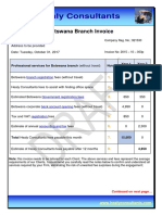 Healy Consultants Healy Consultants: Botswana Branch Invoice