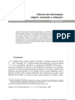 SARACEVIC, T. Ciência Da Informação: Origem, Evolução e Relações. Perpectivas em Ciência Da Informação, v.1, n.1, p.41-62, Jan/jun. 1996.