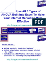 How To Use All 3 Types of ANOVA Built Into Excel To Make Your Internet Marketing More Effective