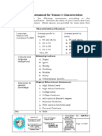 Data Gathering Instrument For Trainee's Characteristics EIM NCII