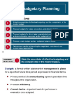 Budgetary Planning: Learning Objectives