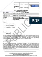 Abr. Acta N 20. Socialización Taller Formación A Familias Vínculos Afectivos y Crianza Amorosa.