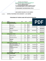 Program of Works and Detailed Estimates: Central Philippines State University