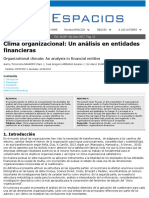 Clima Organizacional: Un Análisis en Entidades Financieras: Organizational Climate: An Analysis in Financial Entities