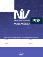 Matemáticas 2° Medio. Prueba de Nivel Intermedia P