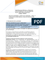 Guía de Actividades y Rúbrica de Evaluación - Unidad 2 - Paso 4 - Evaluar Alternativas y Tomar Decisiones de Inversión