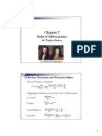 Rules of Differentiation & Taylor Series: 7.1 Review: Derivative and Derivative Rules