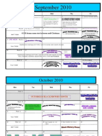 School Calendar 2010 - 11